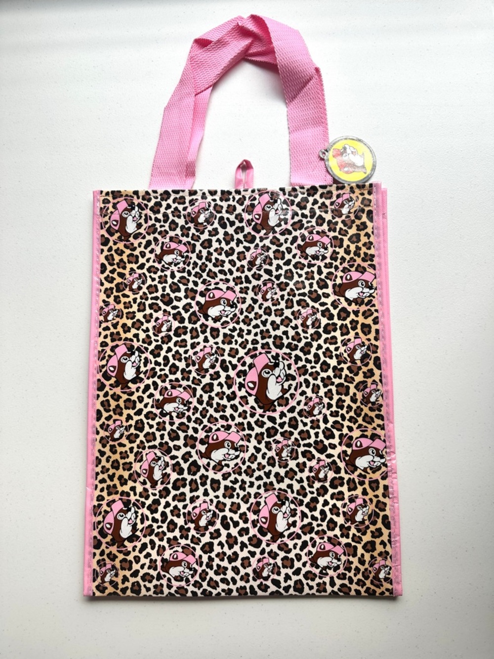 NWT Buc-ee's Pink Leopard Print Reusable Tote Bag - Picture 2 of 5